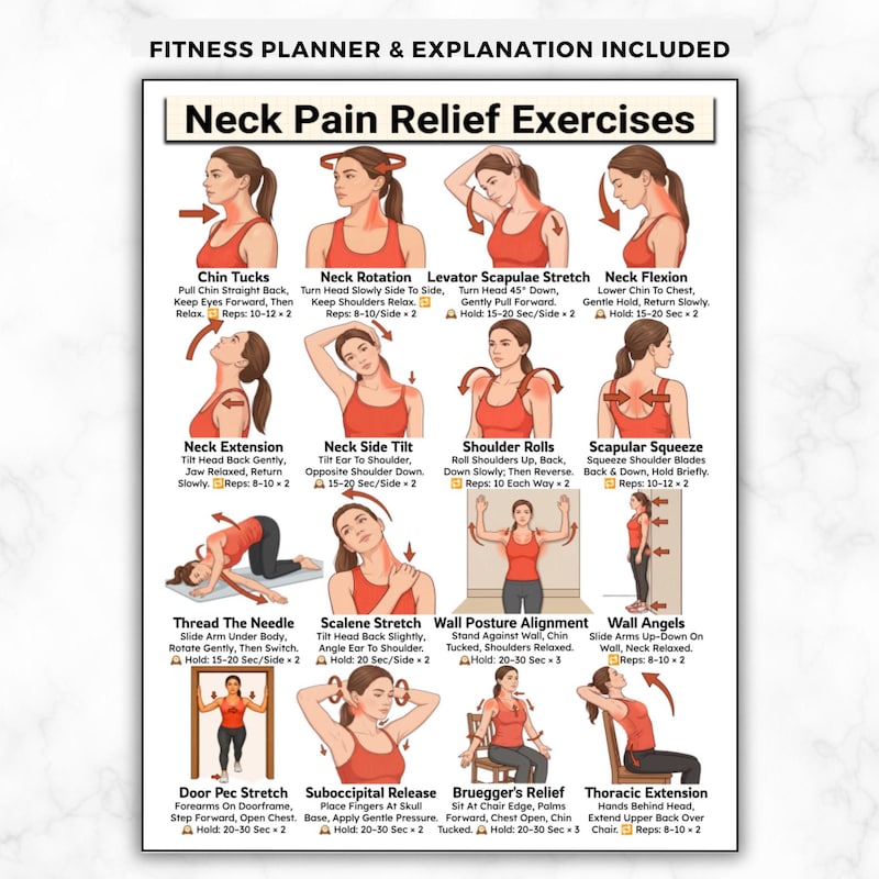 Neck Exercise Exercises for Tech Neck - Etsy