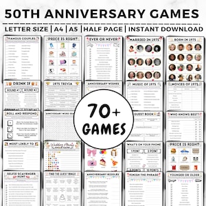 50th Anniversary Games, Married in 1975 Games, 50th Golden Anniversary Games, 50th Wedding, 50 Year Anniversary, Anniversary Games Bundle