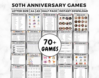 50th Anniversary Games, Married in 1975 Games, 50th Golden Anniversary Games, 50th Wedding, 50 Year Anniversary, Anniversary Games Bundle