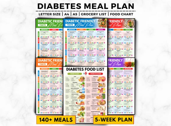 5 Week Diabetes Meal Plan, Diabetic Food List, Diabetic Meal Plan, Diabetes Grocery List, Diabetic Food Chart, Diabetes Meal, Diabetic Diet
