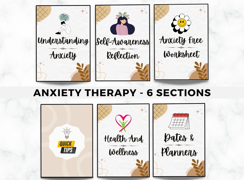 Anxiety Journal, Therapy Journal, Anxiety Worksheets, Mental Health Journal, Therapy Worksheets, Depression, DBT, CBT, Anxiety Tracker bild 2