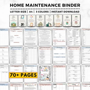 Home Maintenance Log Printable, Home Improvement Planner, Home Maintenance Binder & Maintenance Checklist, Renovation, Maintenance Tracker