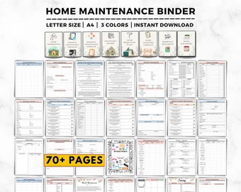 Home Maintenance Log Printable, Home Improvement Planner, Home Maintenance Binder & Maintenance Checklist, Renovation, Maintenance Tracker