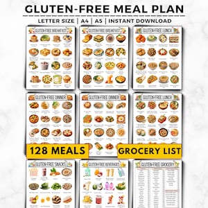 Gluten Free Meal Plan, Gluten Intolerant, Gluten And Dairy Free, Gluten Free Grocery List, Meal Planner, Gluten-Free Food, Diet Plan