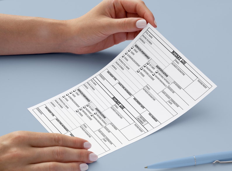 Printable Notary Journal Notary Public Record Book to Log Etsy