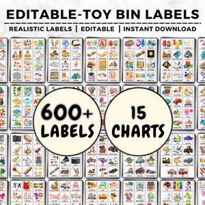 Toy Bin Labels, Toy Bin Labels Editable, Playroom Labels, Trofast Labels, Montessori, Homeschool, Pre-K Classroom, Playroom Organization