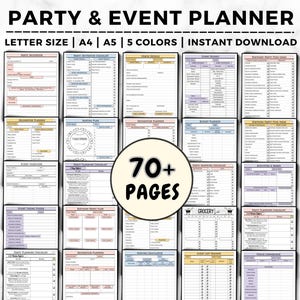 Party Planner, Event Planner, Party Checklist, Party Budget, Wedding, Bachelorette, Graduation, Birthday Planner, Guest List, Event Planning