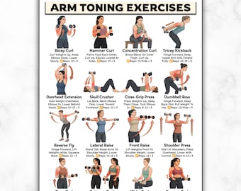 Arms Toning Dumbbell Exercises, Arm Workout For Women, Biceps Shoulders Triceps Forearms, Standing & Seated Upper Body Strength Training PDF
