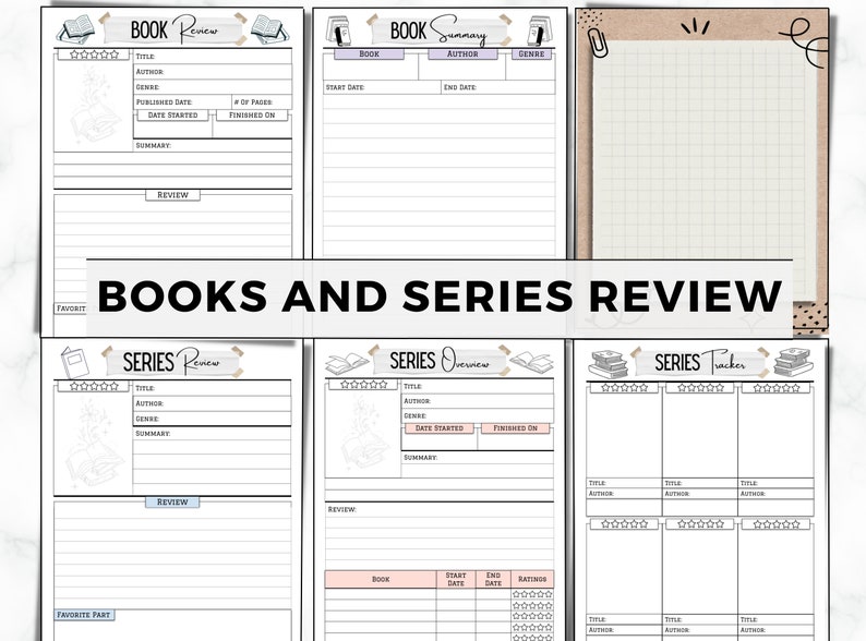 Reading Journal Printable, Book Reading Planner, Reading Challenge, Book Review Log Book, Monthly Reading Journal, Reading Tracker Printable image 8