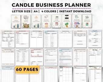 Candle Business Planner, Candle Making Business, Start up Planner, Candle Making and Testing Template, Candle Recipe, Candle Maker Planner