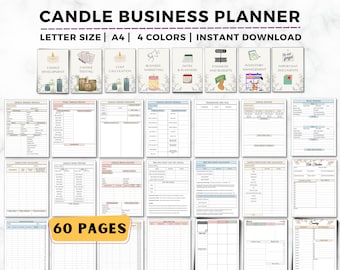 Candle Business Planner, Candle Making Business, Start up Planner, Candle Making and Testing Template, Candle Recipe, Candle Maker Planner