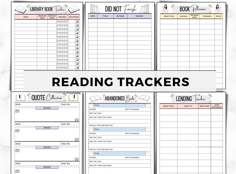 Reading Journal Printable, Book Reading Planner, Reading Challenge, Book Review Log Book, Monthly Reading Journal, Reading Tracker Printable image 5