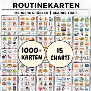 1000 Routinekarten zum ausdrucken/ Tagesroutinekarte für Kinder/ Wochenroutinekarten für Kinder Montessori Karten, Routinediagramm