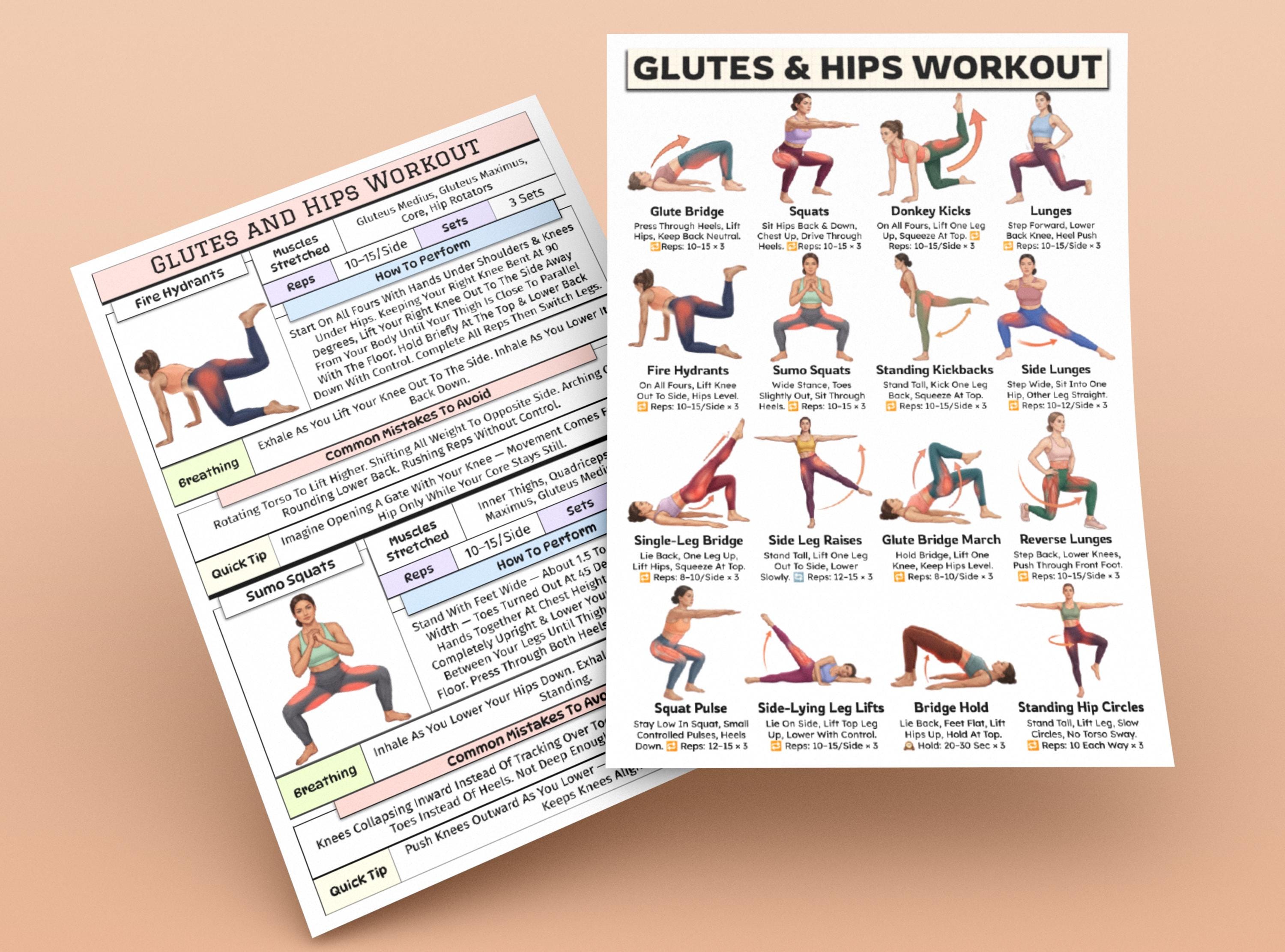 Hips and Glutes Exercise, Lower Body Workout, Booty & Legs Training ...