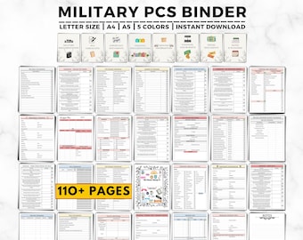PCS Binder Printable, PCS Checklist, Military Move Planner, Military Family Moving Binder, PCS Move, Relocation Planner, Pcs Expense Tracker