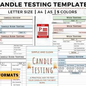 Candle Testing Sheet, Wick Testing Sheet, Candle Burn Test, Candle Making Testing Worksheet, Candle Burning Review Template, Candle Business