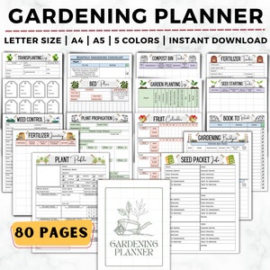 Gardening Planner, Gardening Journal, Checklist, Gardening Organizer, Plant Care Planner, Plants Records, Gardening Binder, Garden Planner