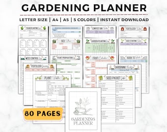 Gardening Planner, Gardening Journal, Checklist, Gardening Organizer, Plant Care Planner, Plants Records, Gardening Binder, Garden Planner