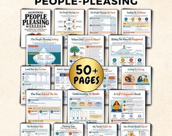 Stop People Pleasing Worksheets, Boundaries, Assertive Communication, Co-Dependency Therapy Workbook Fawn Response, Self Help Esteem CBT DBT