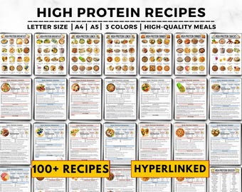 High Protein Recipes, High Protein Family Meal Plan, Muscle Building & Weight Loss, Low Carb Keto, Grocery List, High Protein Recipe Book