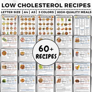 Low Cholesterol Meals & Recipes, Cholesterol Lowering Food List, Low Cholesterol Grocery List, Low Cholesterol Diet, Heart Healthy Cookbook