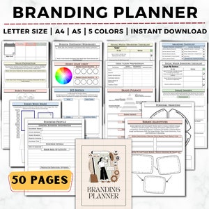 Branding Planner, Branding Strategy Workbook, Brand Expert, Online Business Planner, Marketing Planner, Business Brand Planner, Branding Kit