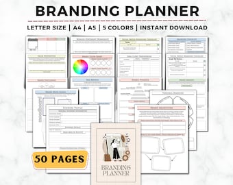 Branding Planner, Branding Strategy Workbook, Brand Expert, Online Business Planner, Marketing Planner, Business Brand Planner, Branding Kit