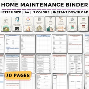 Home Maintenance Planner, Home Improvement Planner, Home Maintenance Binder, Home Maintenance Checklist, Renovation, Maintenance Tracker