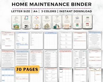 Home Maintenance Planner, Home Improvement Planner, Home Maintenance Binder, Home Maintenance Checklist, Renovation, Maintenance Tracker