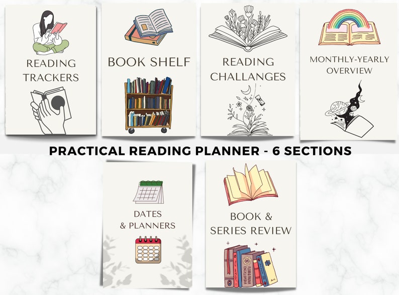 Reading Journal Printable Book Reading Planner Reading - Etsy