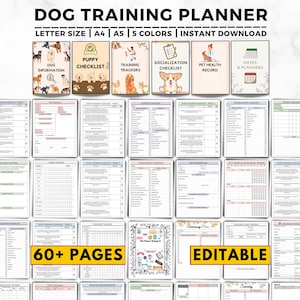 Dog Training Planner, Puppy Training Tracker, Socialization Checklist, Service Dog, Poop Training, Dog Walking, Pet Health, Dog Training Log