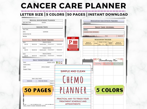 Cancer Care Forms, Chemotherapy Journal Printable, Cancer Patient Treatment  Organizer, Cancer Caregiver Planner, Medical Binder PDF - Etsy