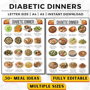 Diabetic Dinner Meal Plan: 32+ Healthy Recipes (Printable)