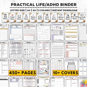 ADHD planner printable, Life Binder, Household Planner, Productivity Planner, Budget Plan, adhd Planner Adult, Family Planner, Life Planner