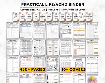 ADHD planner printable, Life Binder, Household Planner, Productivity Planner, Budget Plan, adhd Planner Adult, Family Planner, Life Planner