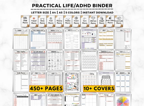 ADHD planner printable, Life Binder, Household Planner, Productivity Planner, Budget Plan, adhd Planner Adult, Family Planner, Life Planner