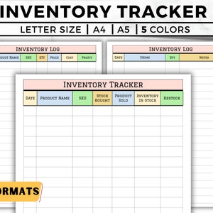 Inventory Tracker, Editable Inventory Log, Product Inventory, Inventory Management, Inventory Template, Inventory Sheet, Inventory Log