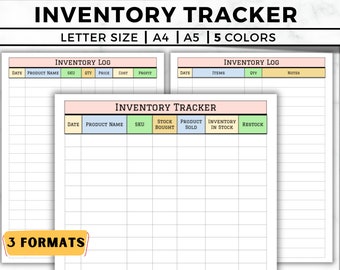 Inventory Tracker, Editable Inventory Log, Product Inventory, Inventory Management, Inventory Template, Inventory Sheet, Inventory Log