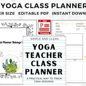 Yoga Teacher Class Planner Printable Bundle, Fillable Yoga Sequencing Planner, Yoga Class Sequence Template, Yoga Class Plans, Digital PDF