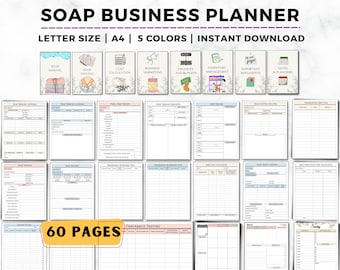 Soap Business Planner, Soap Making Business, Soap Recipe Sheet, Soap Testing Template, Soap Costing, Soap Order Form, Small Business Planner