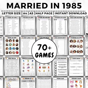 40th Anniversary Games, Married in 1985 Games, 40th Anniversary Party Game, 40th Wedding, 40 Year Anniversary, Anniversary Games Bundle