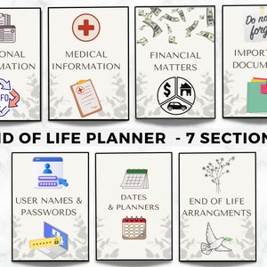 End of Life Planner, Fillable Emergency Planner, Last Wishes Planner, Estate Planning, Will, Final Preparation, What If Binder, Just In Case image 3