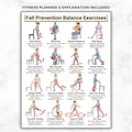 Fall Prevention Balance Exercises For Seniors, Chair & Standing Mobility Training Fitness Chart Elderly Physical Therapy Home Exercise Guide product logo