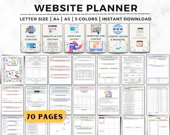 Website Planner, New Website Launch , Website Planner Workbook, Web Development Guide, Website Planning, Website Guide, Website Checklist