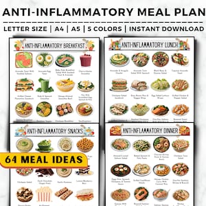 Entzündungshemmender Mahlzeitenplan, Entzündungshemmende Lebensmittelkarte, Anleitung zur Darmgesundheit, Anleitung zur entzündungshemmenden Diät, Mahlzeitenplanung, Darmgesundheit