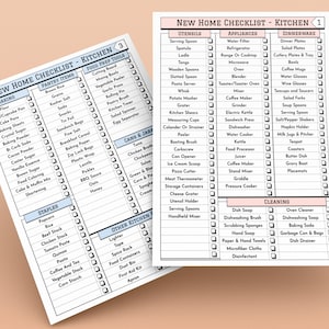 New Home Checklist, New Home Essentials Checklist, Moving Checklist, New Home Planner, New ...