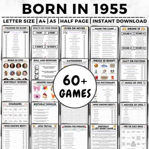 70er Geburtstag Gesellschaftsspiele, 1955 Geboren, 70er Geburtstag Spiele, 1955 Geboren, Quiz Spiel, 70 Jahre alte Spiele, 1955 Geboren, 1955 Geburtstag