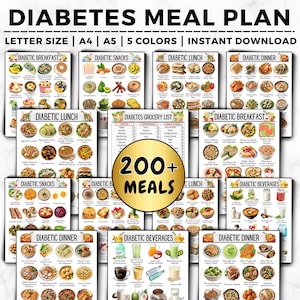 Diabetic Meal Plan Bundle, Diabetes Grocery List,Diabetic Food List,Diabetes Meal Planner, Diabetic Diet, Diabetes Meal, Diabetic Food Chart image 1