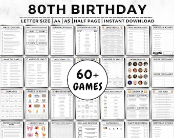 80th Birthday Party Games, Born in 1945, 80th Birthday Games, Born In 1945 Games, Trivia Game, Price Is Right, 1945 Born, 1945 Birthday