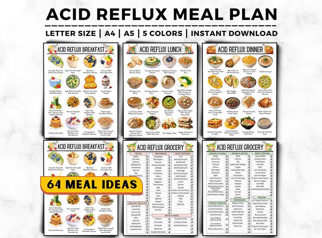 Acid Reflux Meal Plan, Acid Reflux Food List, GERD Diet, Acid Reflux Diet, Low Acid Foods
